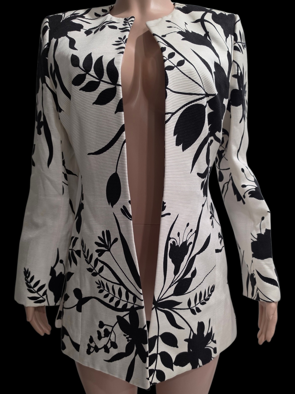 Lindo A. Allard Ellen Tracy Floral Long Blazer Jacket Size 6 NWT